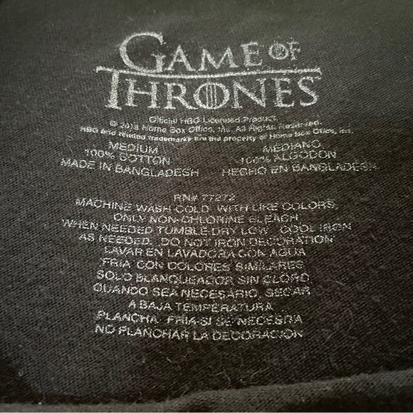 Unisex Game of Throne’s graphic T-shirt sz medium - Picture 3 of 5